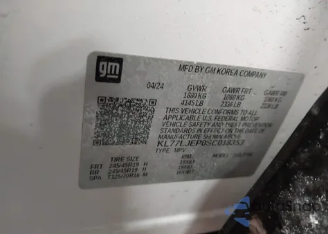 2025 Chevrolet Trax Fwd 2Rs z USA, uszkodzony, nr VIN KL77LJEP0SC018353